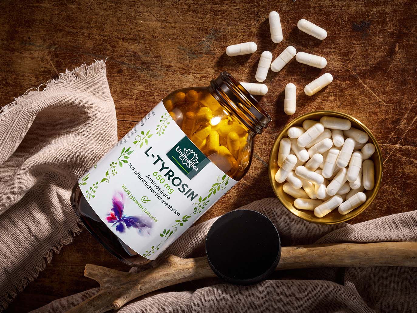 L-tyrosine - 650 mg par dose quotidienne - 240 gélules (1 gélule) - de Unimedica